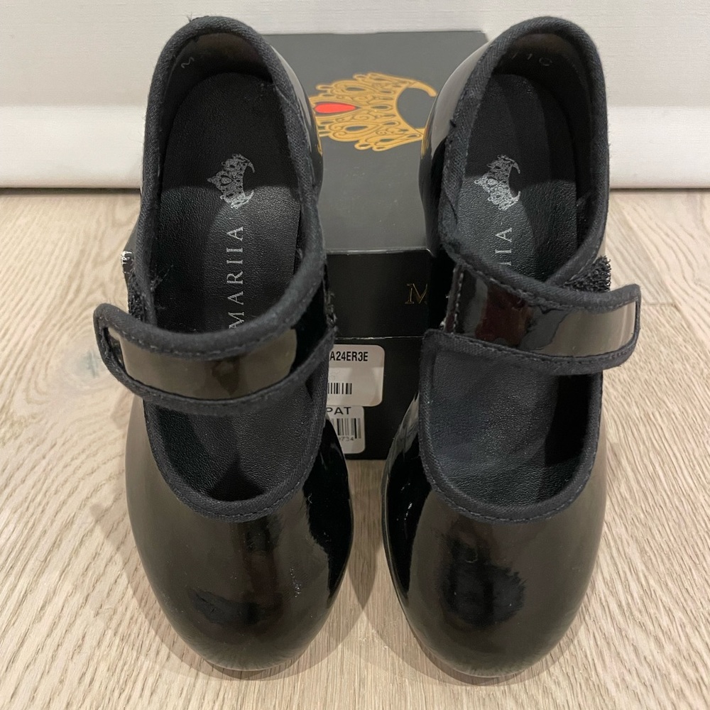 Mariia Girls Blk Tap Shoes Size 8